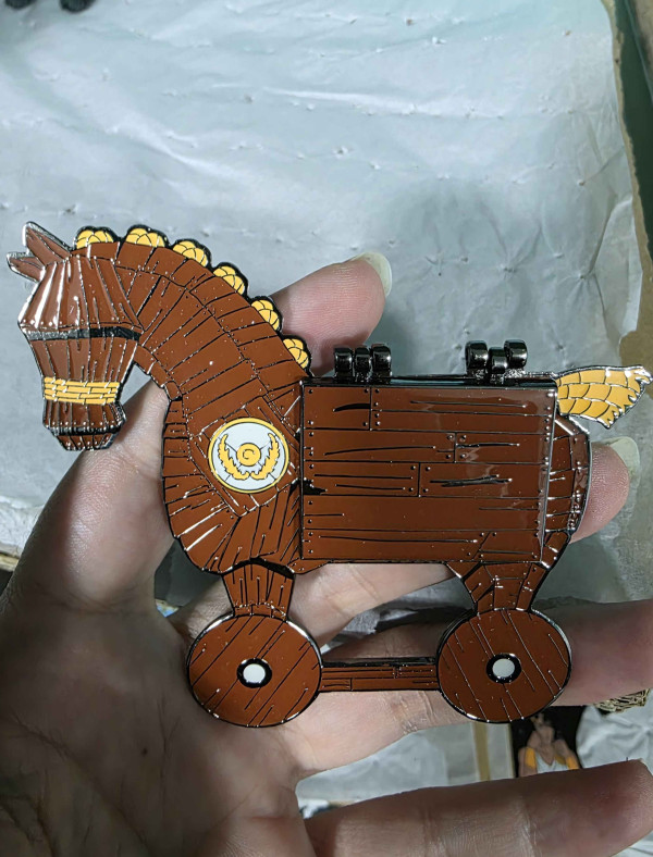 Trojan Horse Enamel Pin - Image 2