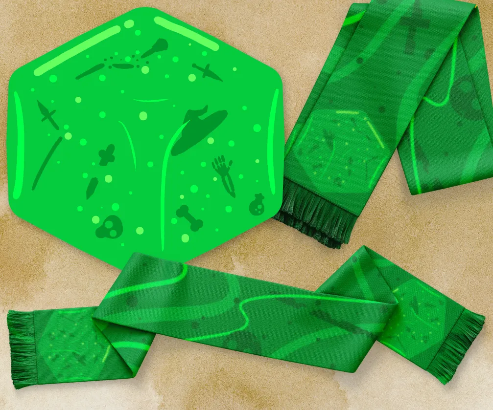 Gelatinous Cube Knitted Scarf Preorder